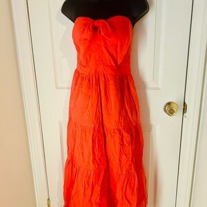 Elegant Red Strapless Dress